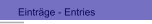 Einträge - Entries